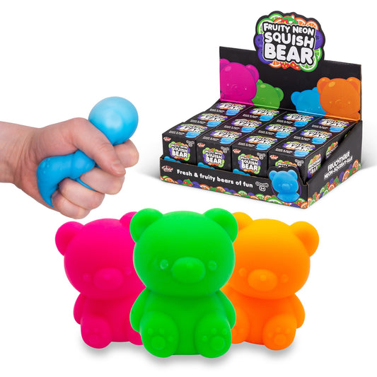 Scrunchems Neon Fruity Scented Squishy Bear Sensory Fidget Anxiety Stress Toy