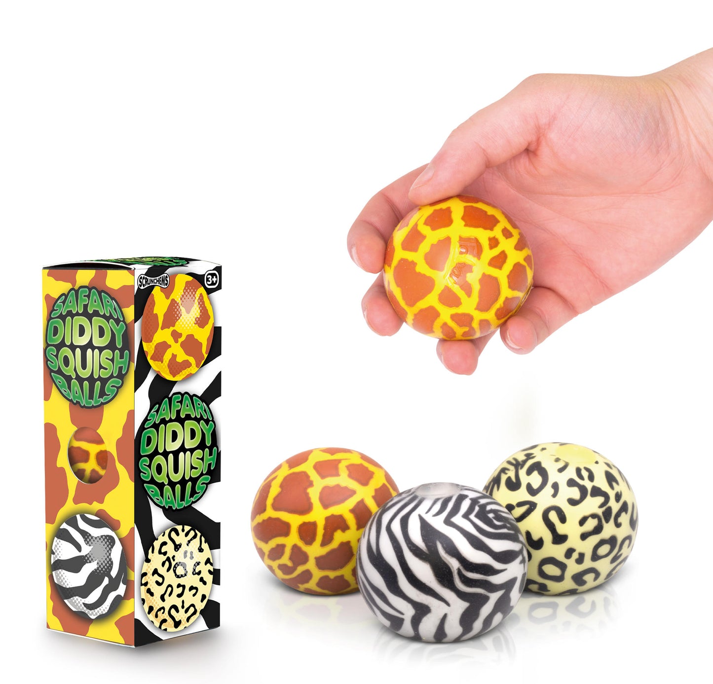 Scrunchems Safari Diddy Squish Balls 3 pack