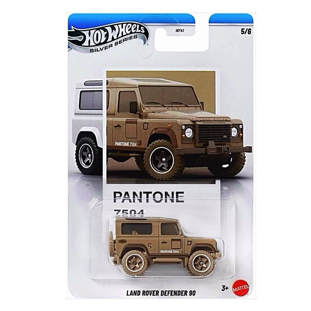 Hot Wheels Silver Series Pantone 7504 Land Rover Defender 90 Toy Car