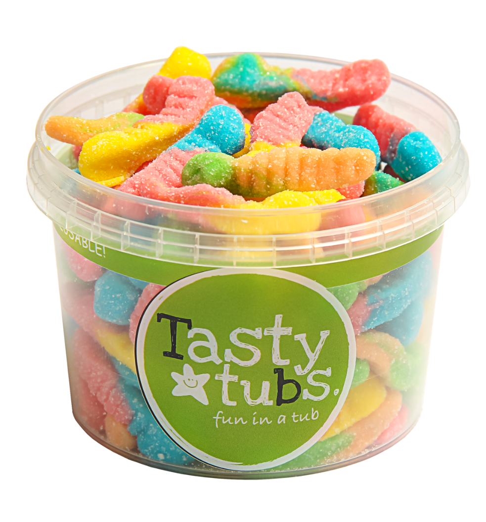 Tasty Tubs - Sour Worms - Sweets 120g