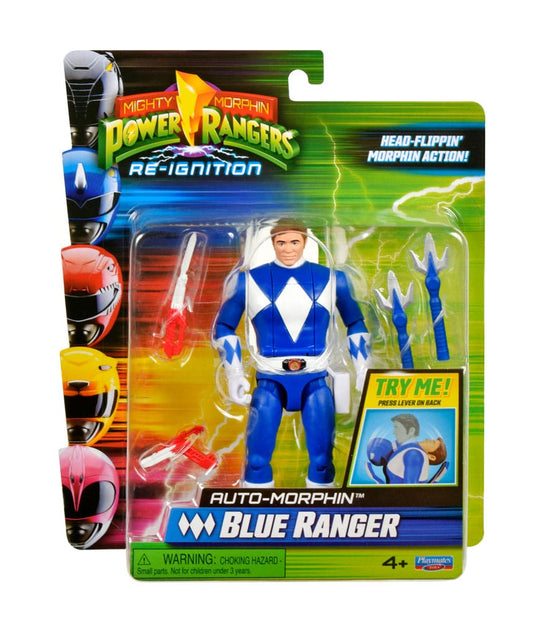 Mighty Morphin Power Rangers Auto Morphin Blue Ranger Figure MMPR Re-Ignition.