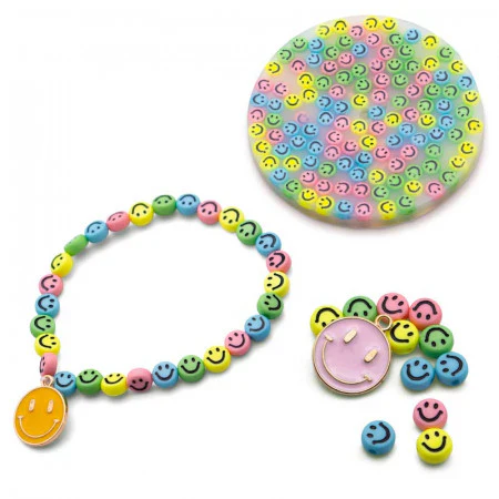 Pick n Pop Bracelet Happy Smiling Faces Make Your Own Bead Kit Sensory Fidget Anxiety Toy
