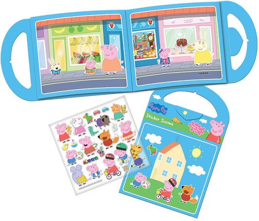 Peppa Pig Sticker Scene ( Reusable stickers and scene)