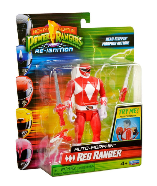 Mighty Morphin Power Rangers Auto Morphin Red Ranger Figure MMPR Re-Ignition