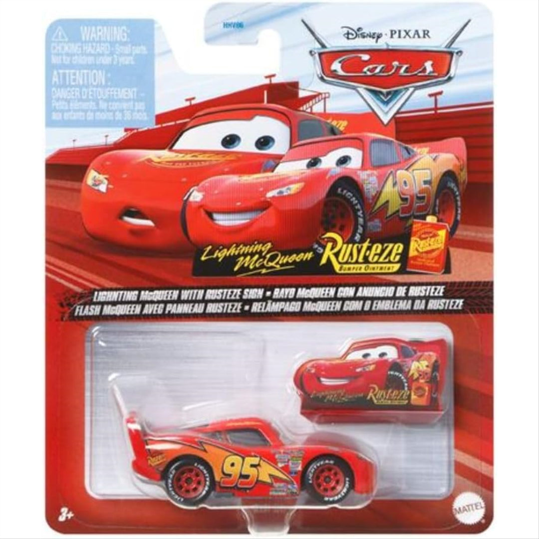 Disney Cars Lightning McQueen with Rusteze Sign