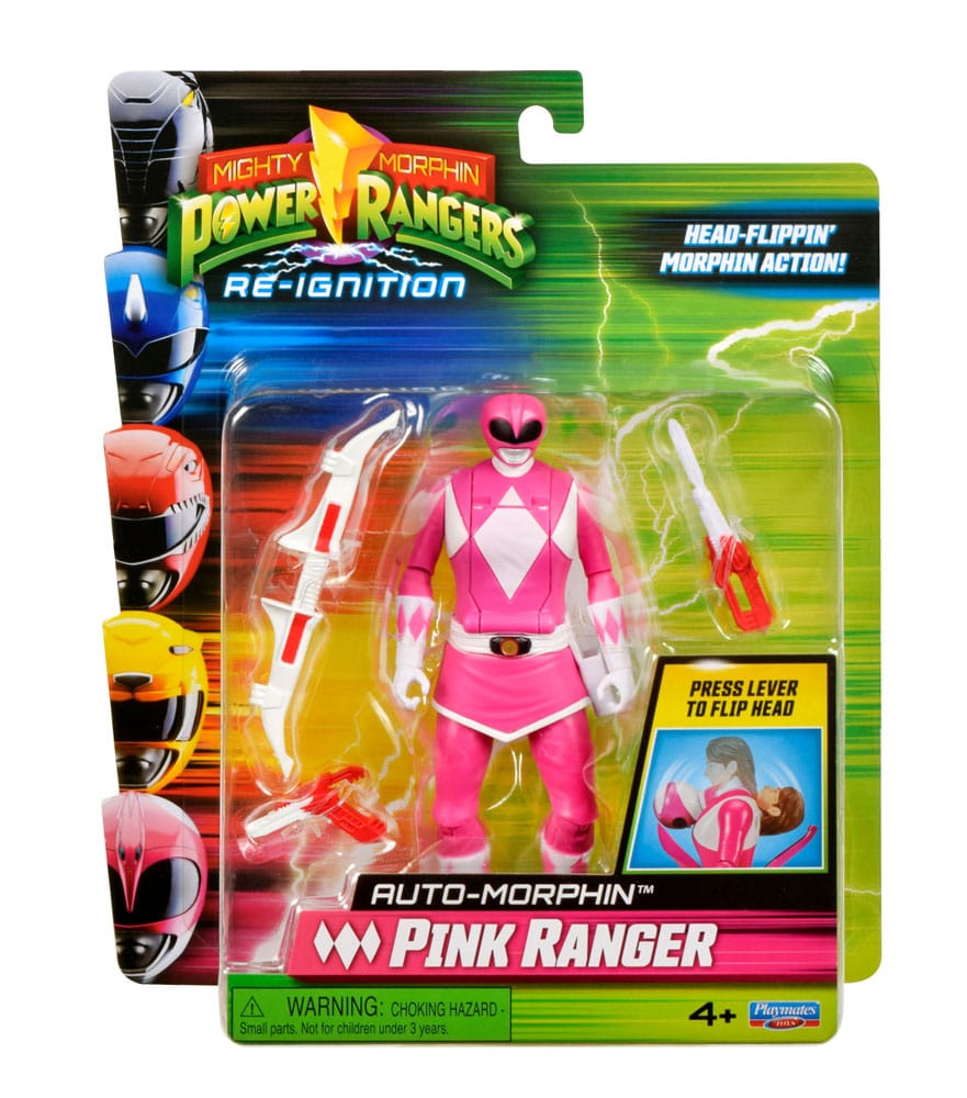 Mighty Morphin Power Rangers Auto Morphin Pink Ranger Figure MMPR Re-Ignition.