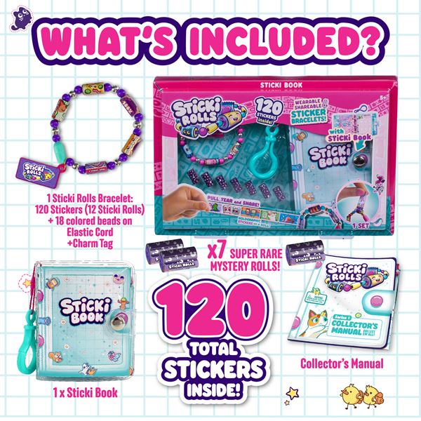 Sticki Rolls Sticki Book + 120 stickers