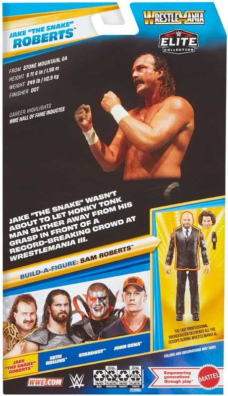 WWE Wrestlemania Jake The Snake Roberts Elite Figure