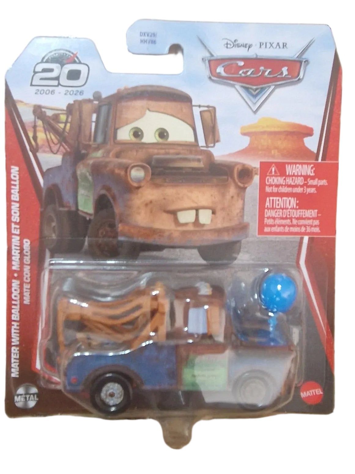 Disney Pixar Cars Mater with Balloon Diecast Toy 20th Year