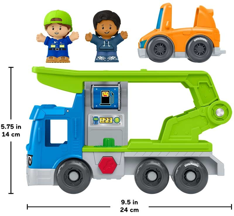 Fisher Price Little People Lets Go Load & Roll Hauler Truck Car and Figures Toy