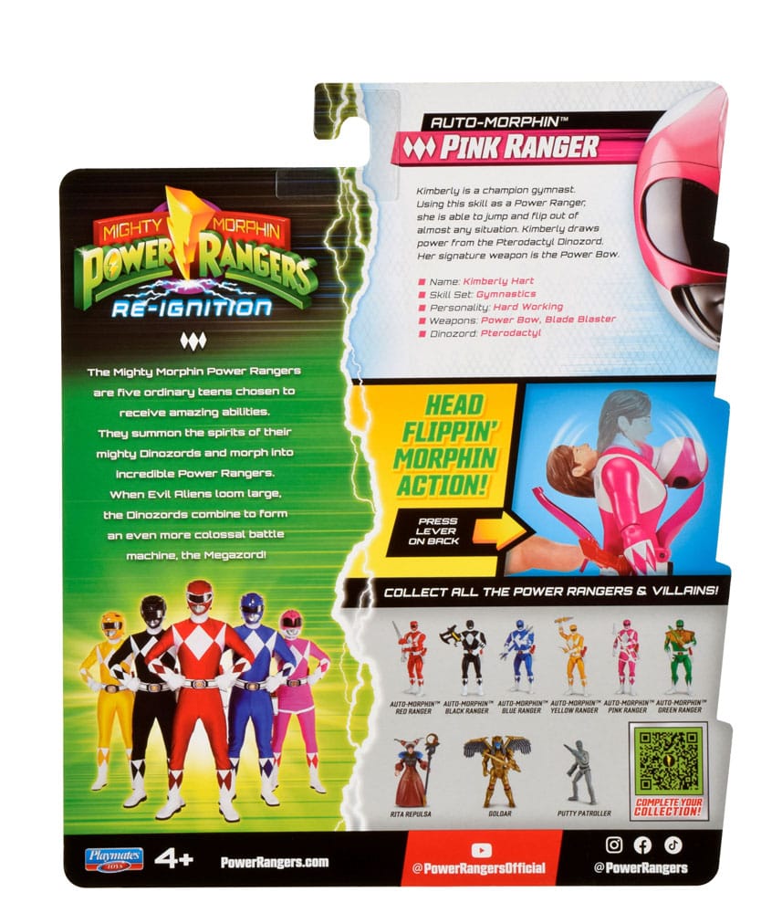Mighty Morphin Power Rangers Auto Morphin Pink Ranger Figure MMPR Re-Ignition.