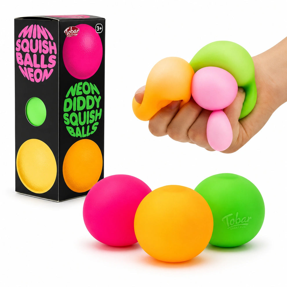 Scrunchems Mini Neon Squish Balls 3 pack Sensory Fidget Toy