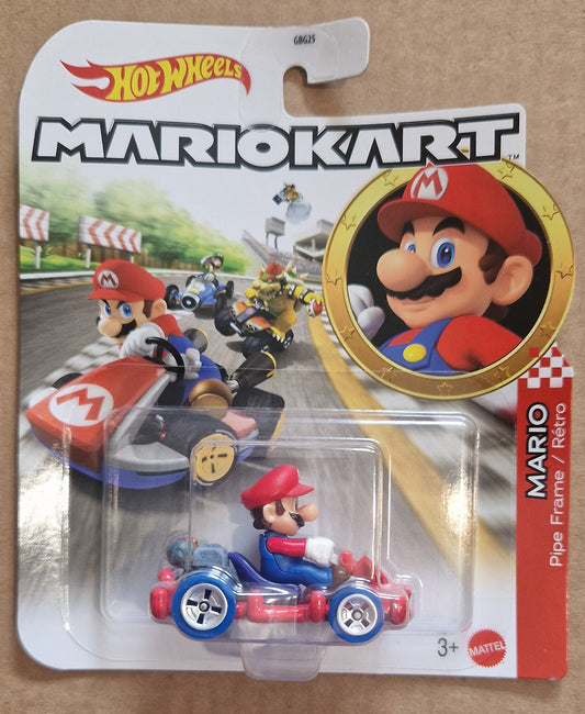 Hot Wheels Mario Kart Mario in Pipe Frame Kart