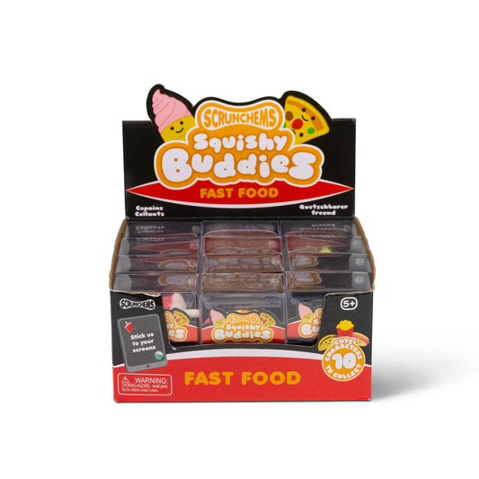 4 x Scrunchems Mini Squish Buddies Fast Food. Sensory Squishy Fidget Anxiety Stress Toy