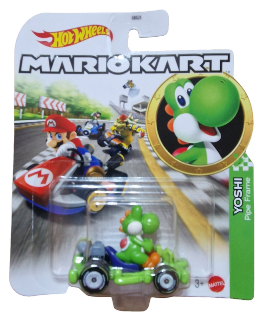 Hot Wheels Mario Kart Yoshi in Pipe Frame Kart