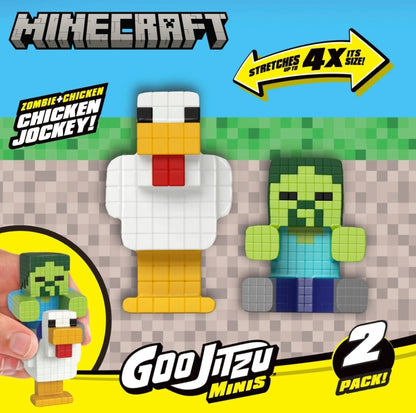 Goo Jit Zu Mini Minecraft Chicken Jockey 2 pack figures