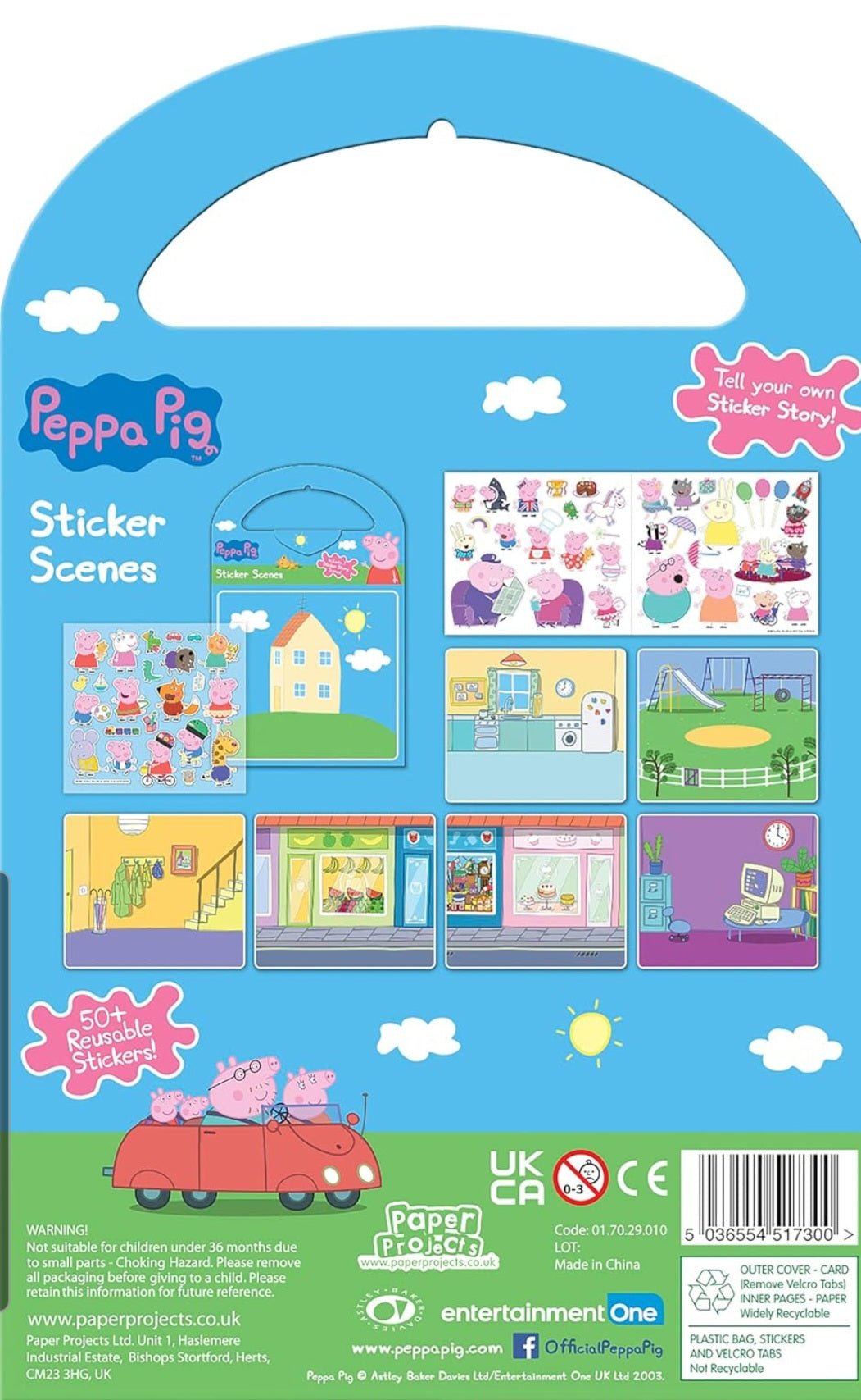 Peppa Pig Sticker Scene ( Reusable stickers and scene)