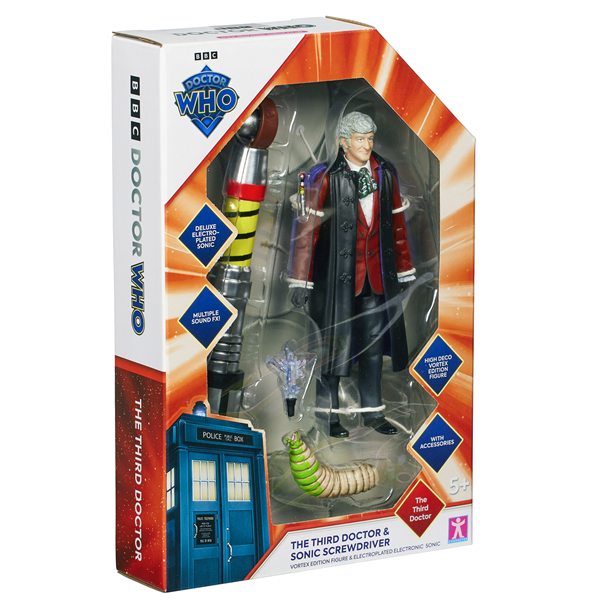 Doctor Who Classic Third 3rd Doctor and Sonic Screwdriver figure set Vortex Edition toy