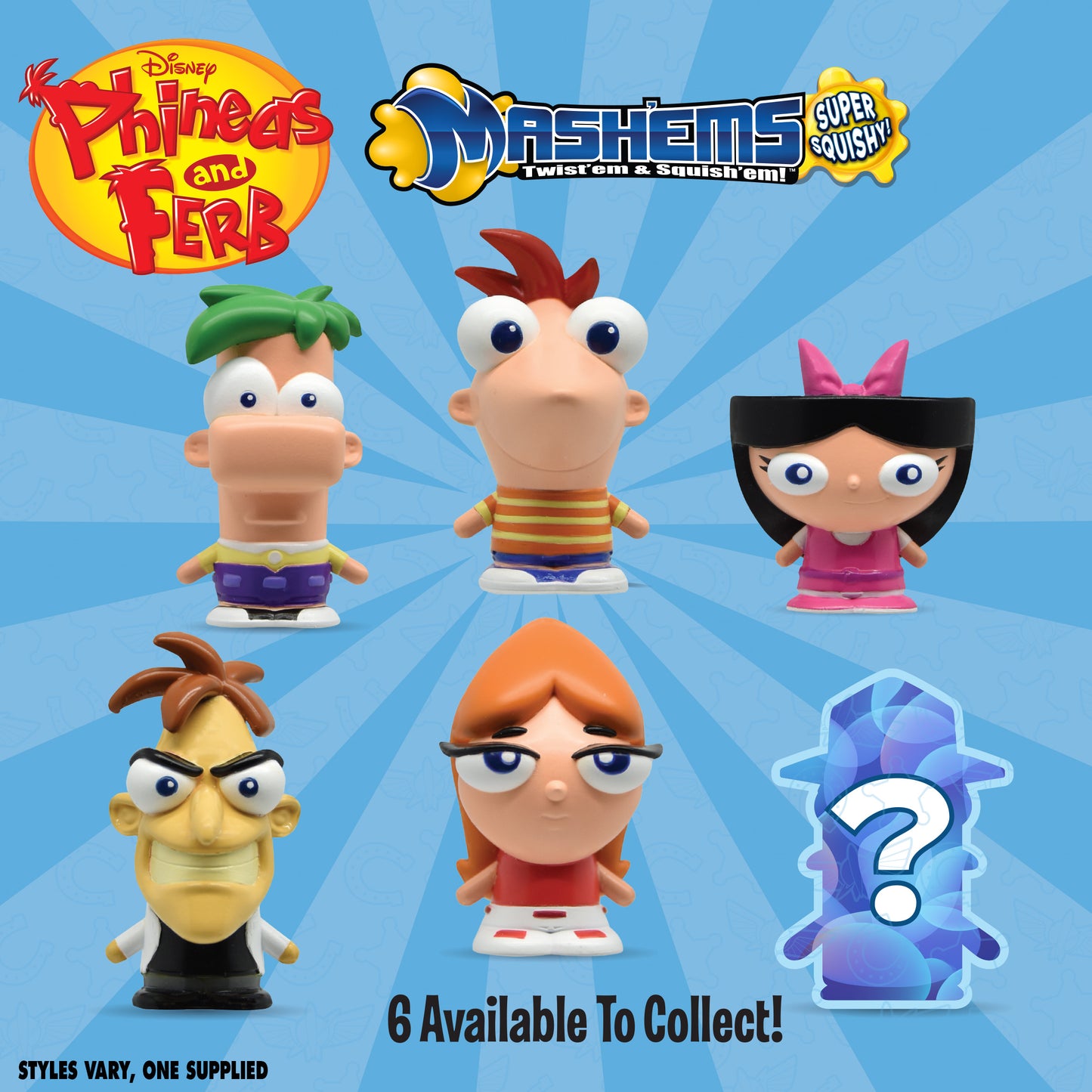 Phineas and Ferb Mash'ems Squishy Mystery Capsule Sensory Fidget Anxiety Stress Toy
