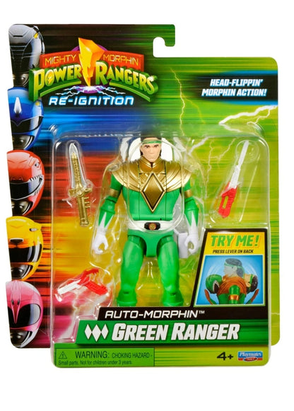 Mighty Morphin Power Rangers Auto Morphin Green Ranger Figure MMPR Re-Ignition.