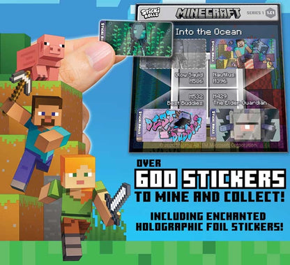 Sticki Rolls Minecraft Capsule. Includes 50 stickers