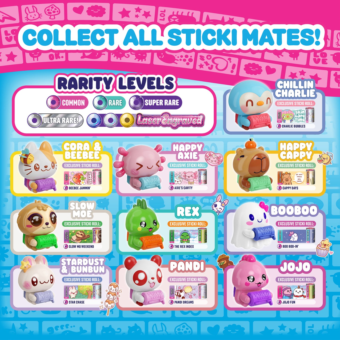 Sticki Rolls Sticki Mates Series 3 50 Stickers