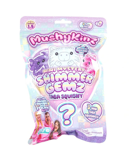 Mushykinz Mystery Mini Shimmer Gemz Taba Squishy 3 pack Sensory Fidget Anxiety Stress Toy