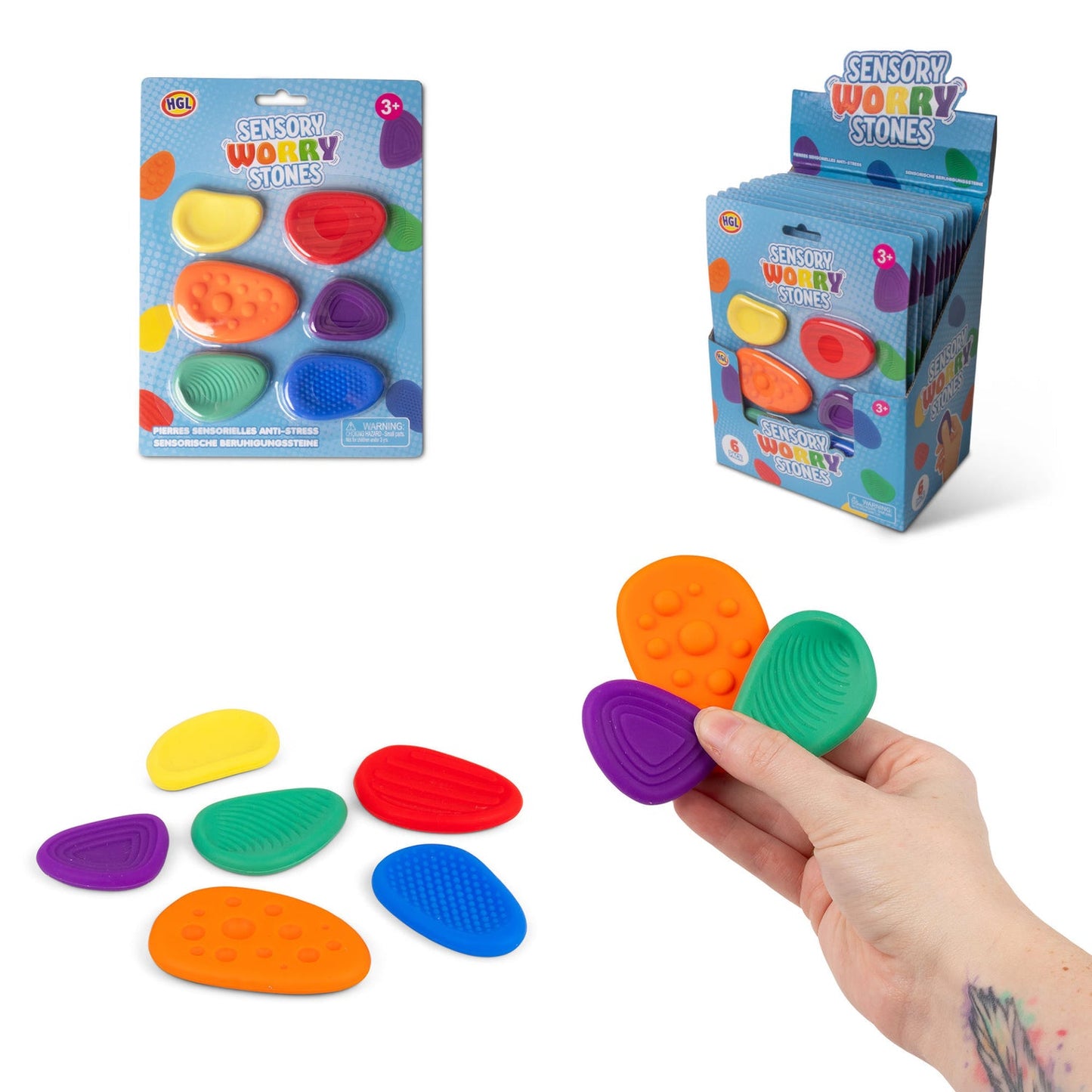HGL Sensory Worry Stones 6 pack