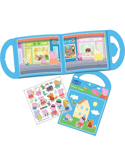 Peppa Pig Sticker Scene ( Reusable stickers and scene)