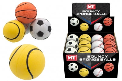 Bouncy Sponge Ball 63mm Assorted Styles