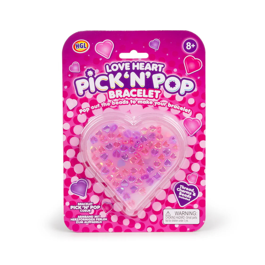 Pick n Pop Bracelet Love Hearts Make Your Own Bead Kit Sensory Fidget Anxiety Toy