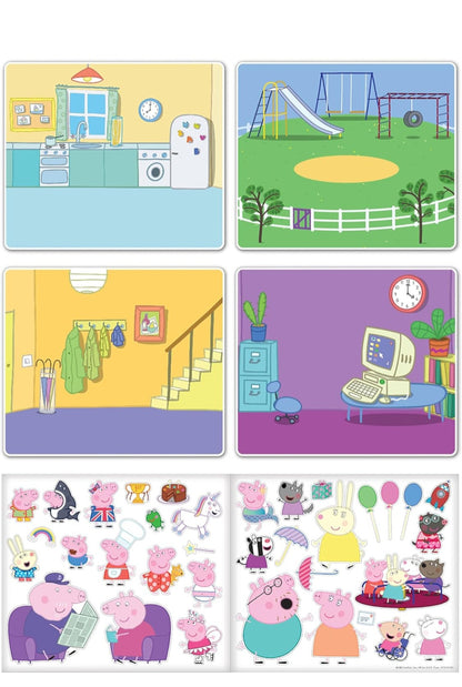 Peppa Pig Sticker Scene ( Reusable stickers and scene)