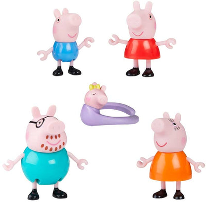 Peppa Pig Family 5 Pack Figures ( Mummy Daddy Peppa George Evie )