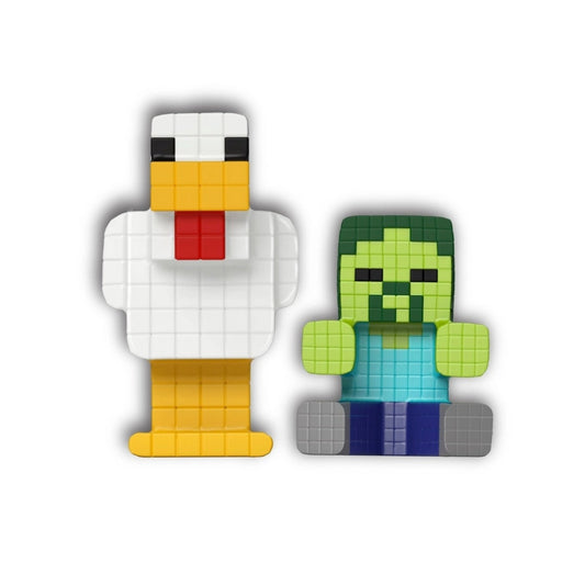 Goo Jit Zu Mini Minecraft Chicken Jockey 2 pack figures