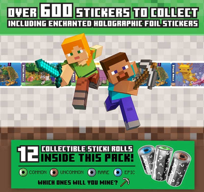 Sticki Rolls Minecraft Collectors Book includes 120 stickers