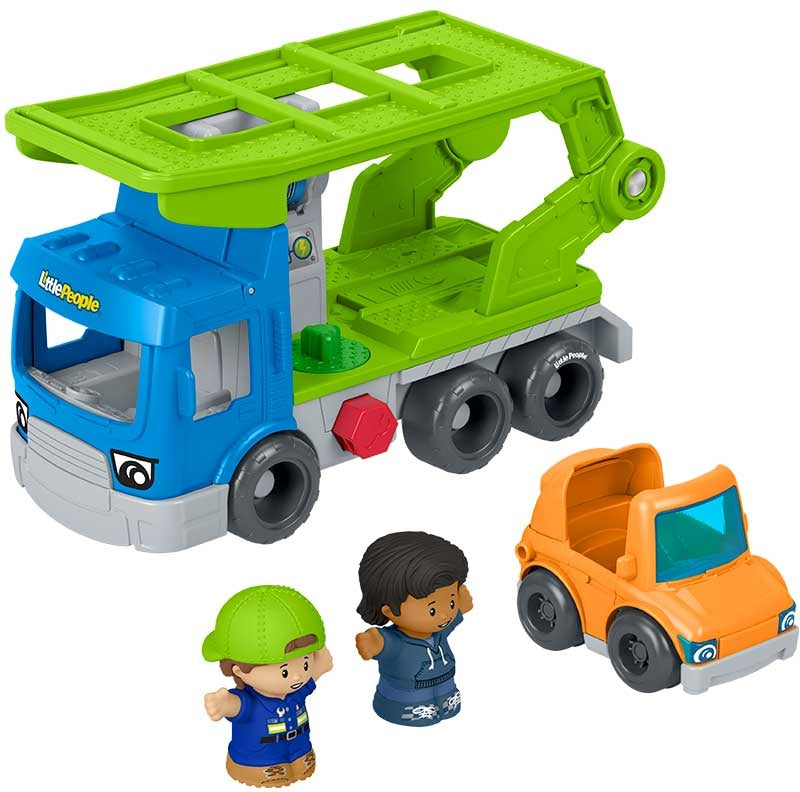 Fisher Price Little People Lets Go Load & Roll Hauler Truck Car and Figures Toy