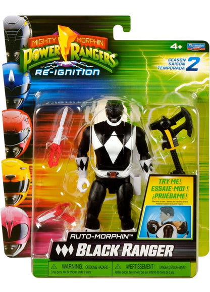 Mighty Morphin Power Rangers Auto Morphin Black Ranger Series 2 Figure MMPR Re-Ignition S2