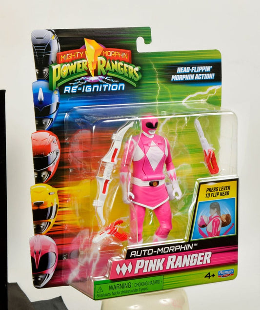 Mighty Morphin Power Rangers Auto Morphin Pink Ranger Figure MMPR Re-Ignition.