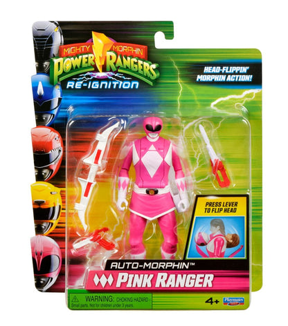 Mighty Morphin Power Rangers Auto Morphin Pink Ranger Figure MMPR Re-Ignition.