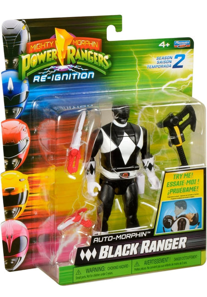 Mighty Morphin Power Rangers Auto Morphin Black Ranger Series 2 Figure MMPR Re-Ignition S2
