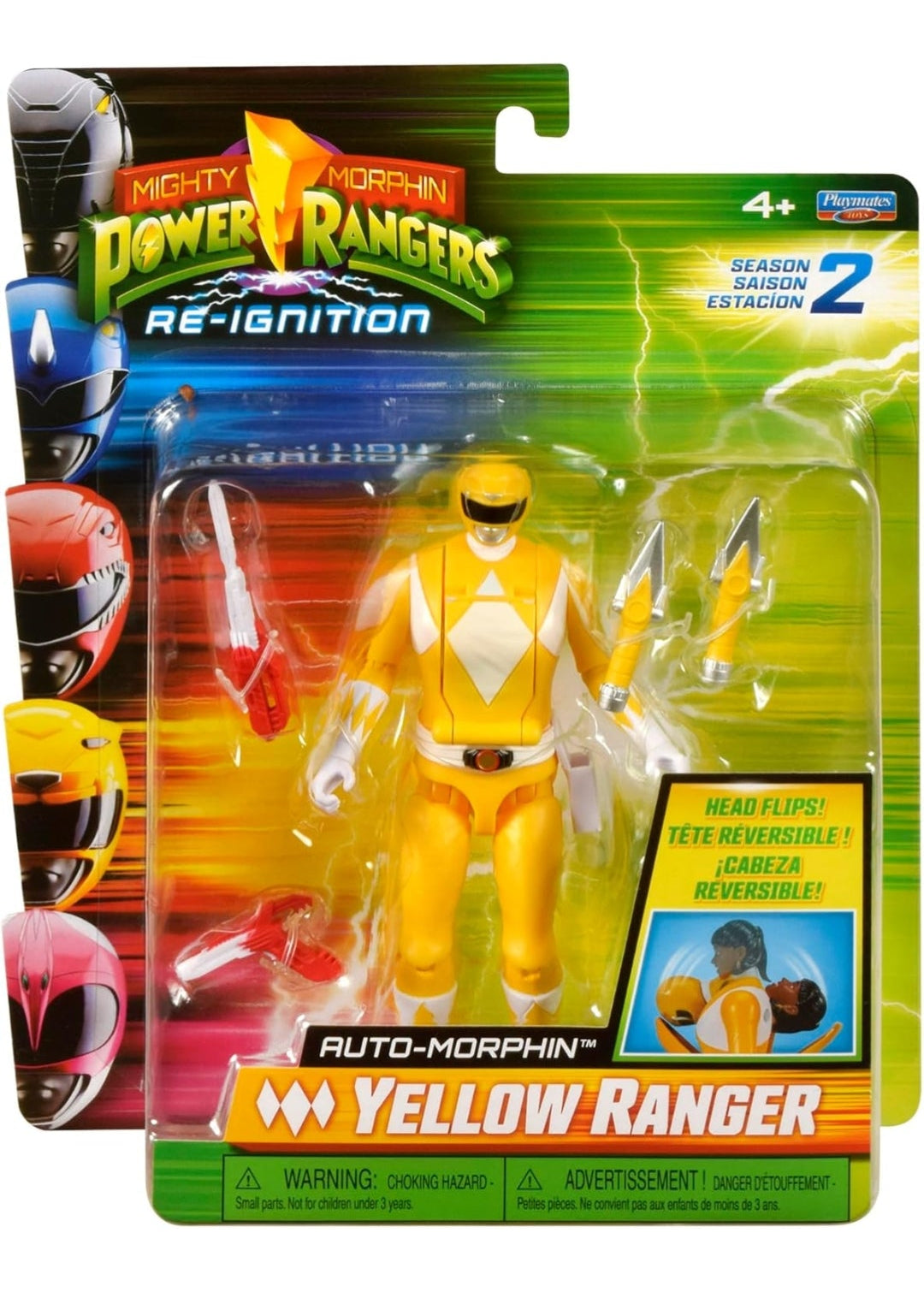 Mighty Morphin Power Rangers Auto Morphin Yellow Ranger Series 2 Figure MMPR Re-Ignition S2