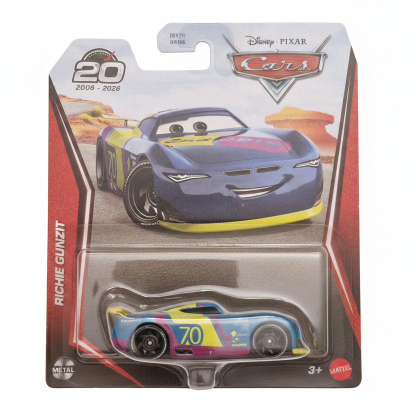 Disney Pixar Cars Richie Gunzit #70 Diecast Toy 20th Year