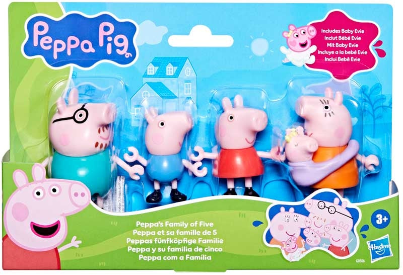 Peppa Pig Family 5 Pack Figures ( Mummy Daddy Peppa George Evie )
