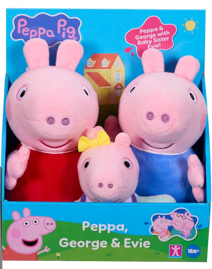 Peppa Pig 3 pack plush Peppa, George and Evie Soft Cuddly Toy