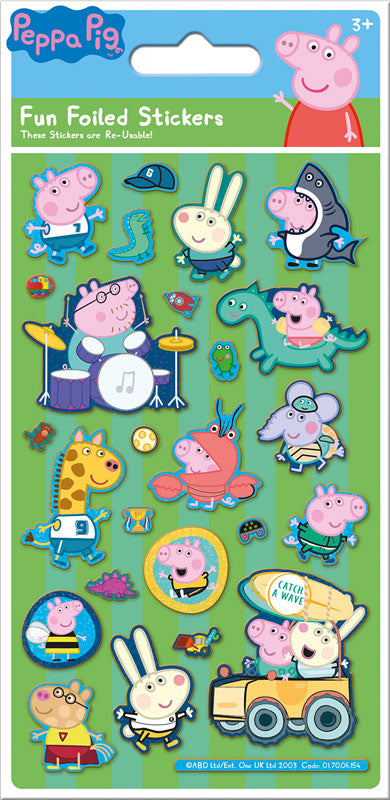 Peppa Pig George Green Foil Reusable Stickers