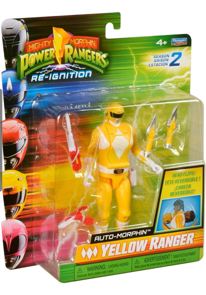 Mighty Morphin Power Rangers Auto Morphin Yellow Ranger Series 2 Figure MMPR Re-Ignition S2