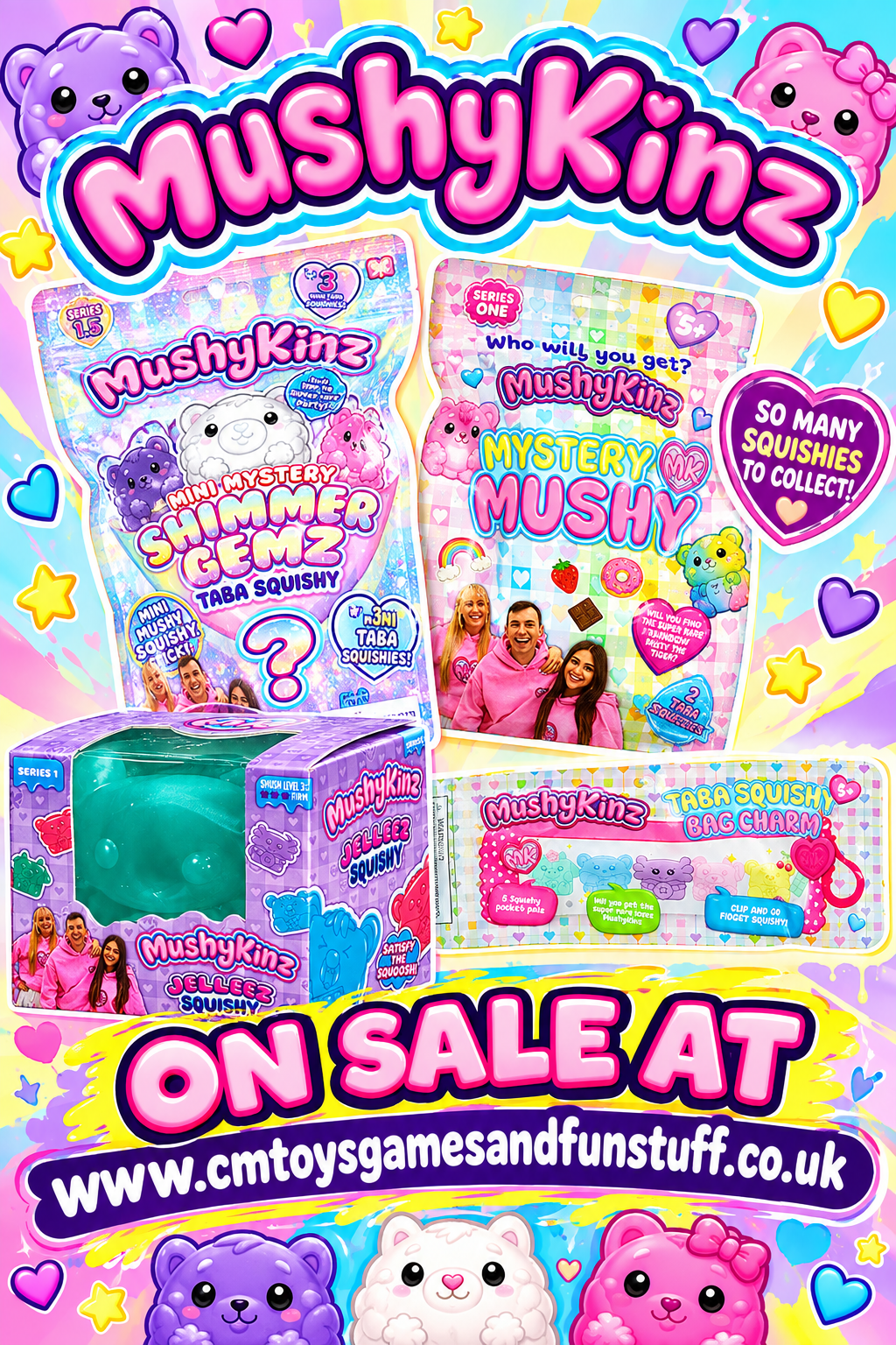 Mushykinz Jelleez Sensory Fidget Toy Assorted Colours