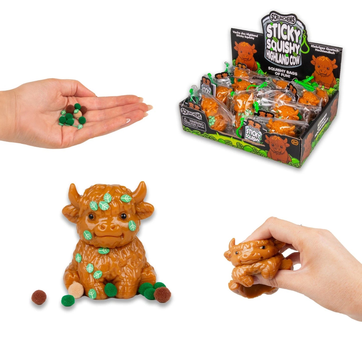 Scrunchems Sticky Squishy Highland Cow sensory Fidget Axiety Stress Toy