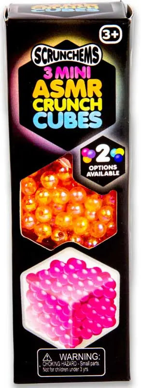 Scrunchems ASMR Mini Crunch Cubes 3 pack Squishy Sensory Fidget Toys Assorted Colours